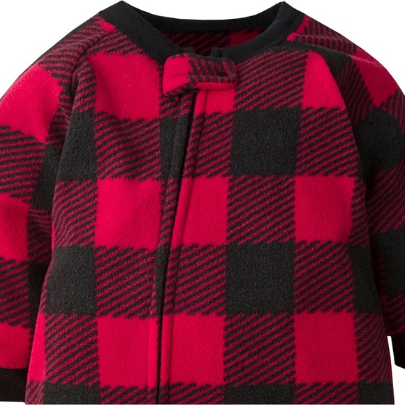 ♥️🖤 Gerber Red and Black Checkered Kids Footie - Picture 2 of 4
